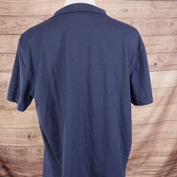 VAN HEUSEN SHORT SLEEVE BLUE STRIPED POLO SHIRT MENS SZ XL - Picture 3 of 6